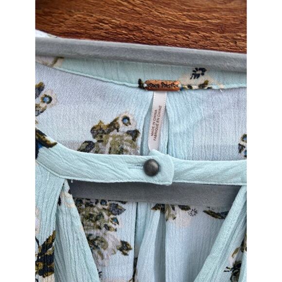 Free People Tree Swing Floral Tunic Short Dress in Mint Size Small Sz S - Picture 4 of 6